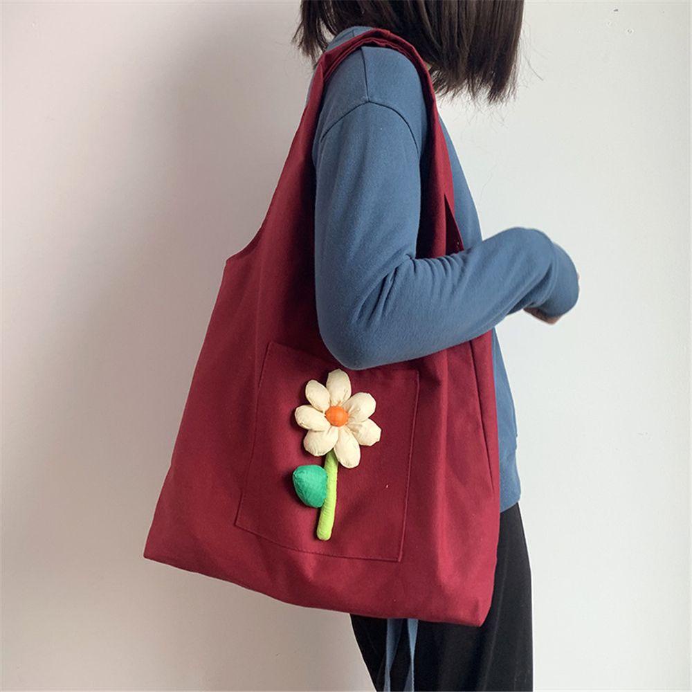 Túi Xách Vải Bố Dung Tích Lớn Hoạ Tiết Hoa Hồng