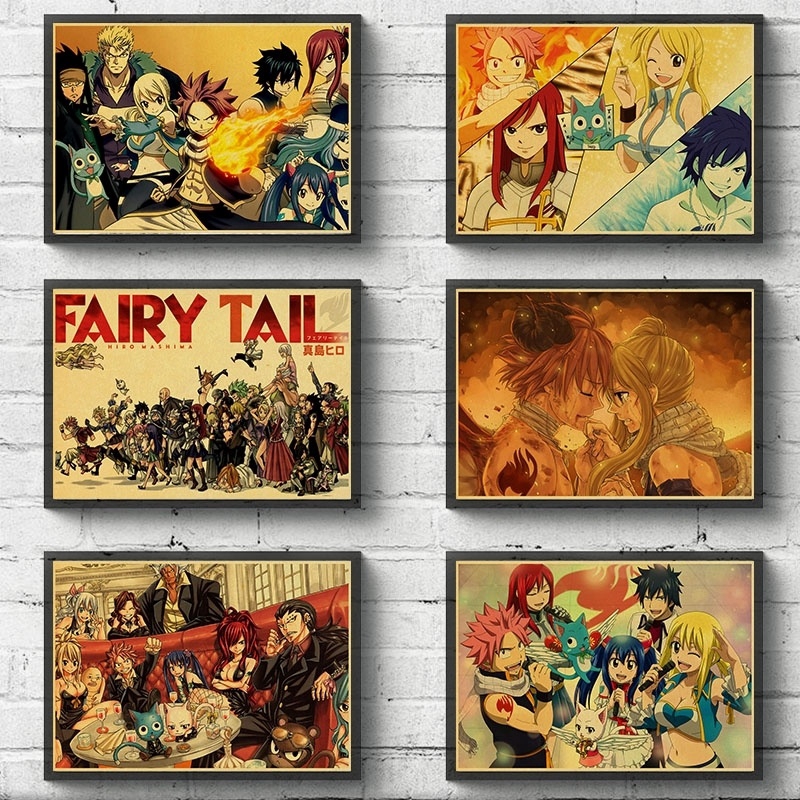 Poster Phim Hoạt Hình Fairy Tail Phong Cách Vintage