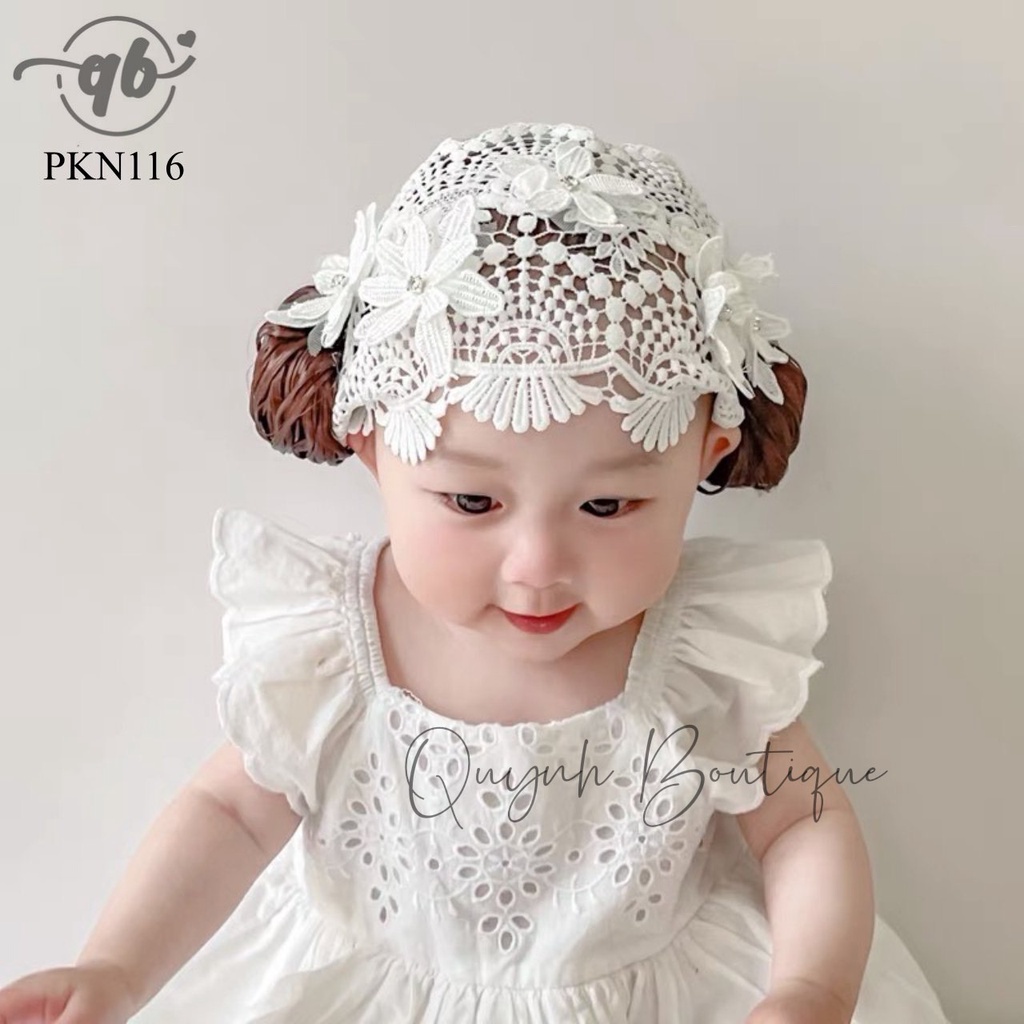 Mũ xinh trẻ em Quỳnh Boutique mẫu nón tóc giả siêu yêu cho bé