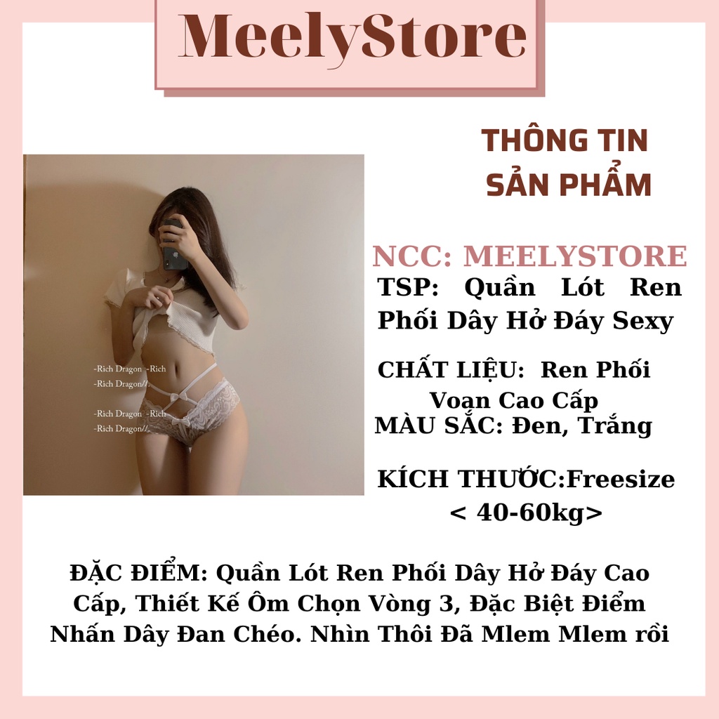 Quần Lót Lọt Khe Ren Nữ Sexy Kiểu Dáng Gợi Cảm Co Dãn Nhẹ Thiết Kế Dây Mảnh Quyến Rũ - 3210