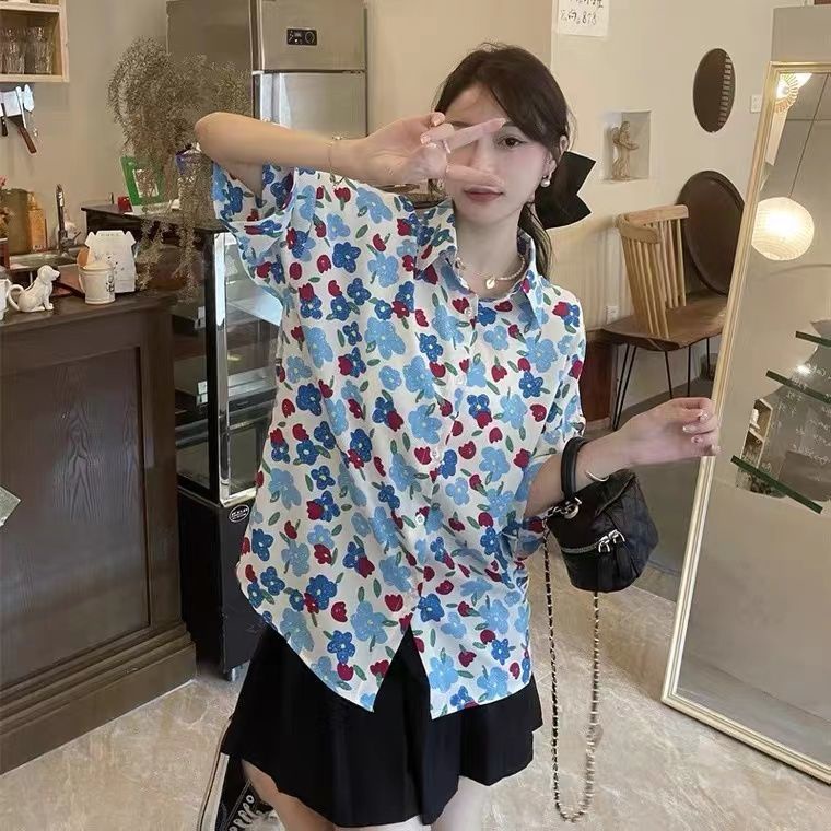 Áo Sơ Mi Hoa Tay Ngắn Dáng Rộng Thiết Kế Mới Thời Trang Mùa Hè Dành Cho Nữ