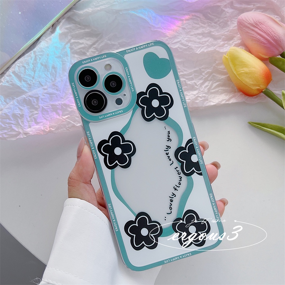 Ốp Điện Thoại Dẻo Trong Suốt Họa Tiết Hoa Xinh Xắn Cho iPhone 13 12 11 Pro Max SE2020 X XR Xs Max 7 8 Plus
