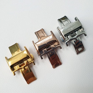  Khóa bướm 2 nút bấm có logo cho dây da đồng hồ Longines khắc logo lên khóa theo yêu cầu - K2102 