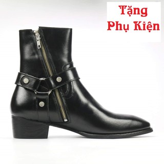 Giày nam harness boots da bò đế phíp gỗ cao cấp bảo hành 12 tháng