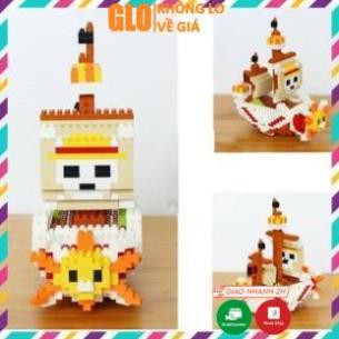 Đồ chơi lắp ráp Tàu chiến Đảo hải tặc One Piece Thousand Sunny Lele Brother NanoBlock 6228 GloMart