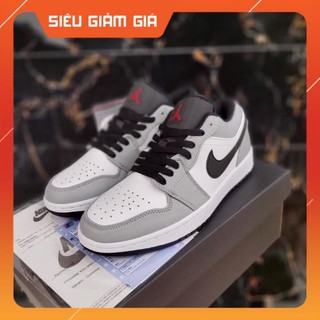 [FREESHIP- BẢO HÀNH 12 THÁNG] GIÀY THỂ THAO NAM NỮ Jordan 1 XÁM CHỈ ĐỎ THẤP CỔ HOT TREND FULL BOX BILL