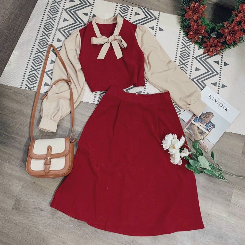 Đầm quảng châu cao cấp đỏ