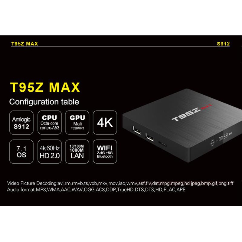 [Mã 44ELSALE2 giảm 7% đơn 300K] Tivi Box T95Z MAX Ram 3GB Rom 32GB CPU 8 Nhân