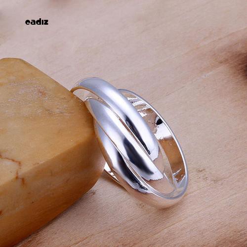 Nhẫn mạ bạc Sterling 925 hình tròn 3 trong 1 Size 6 7 8 9