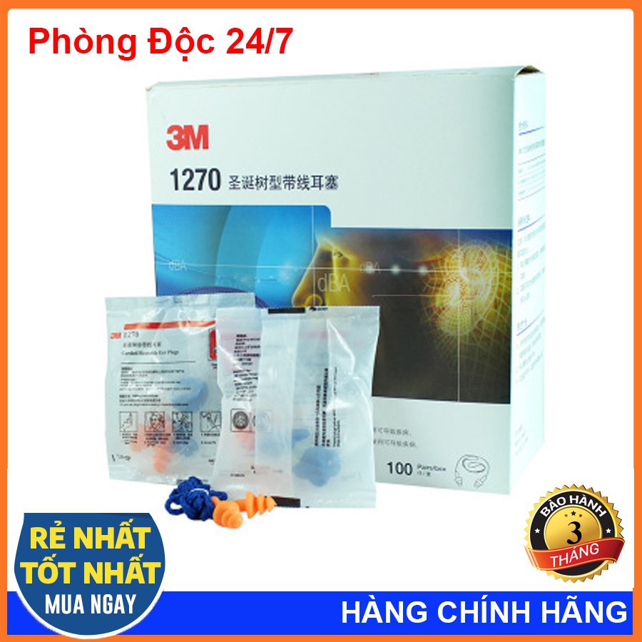 Sét 10 Nút Bịt Tai Chống Ồn 3M 1270