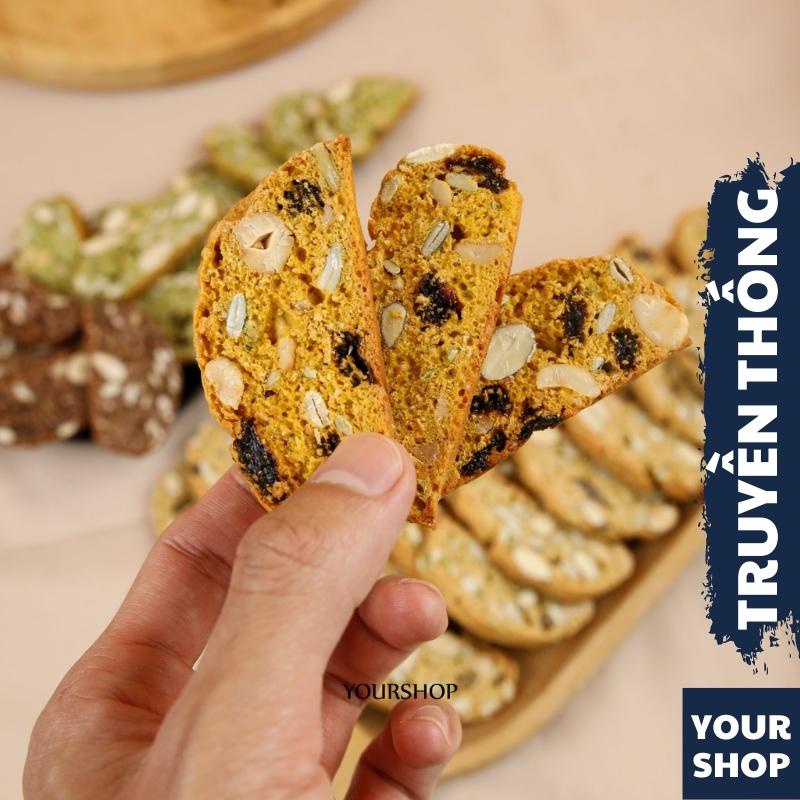 BISCOTTI Nguyên Cám VỊ Truyền Thống by Yourshop Bánh Ngũ Cốc Nướng Ăn Kiêng