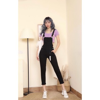 Quần yếm jeans nữ dáng dài 