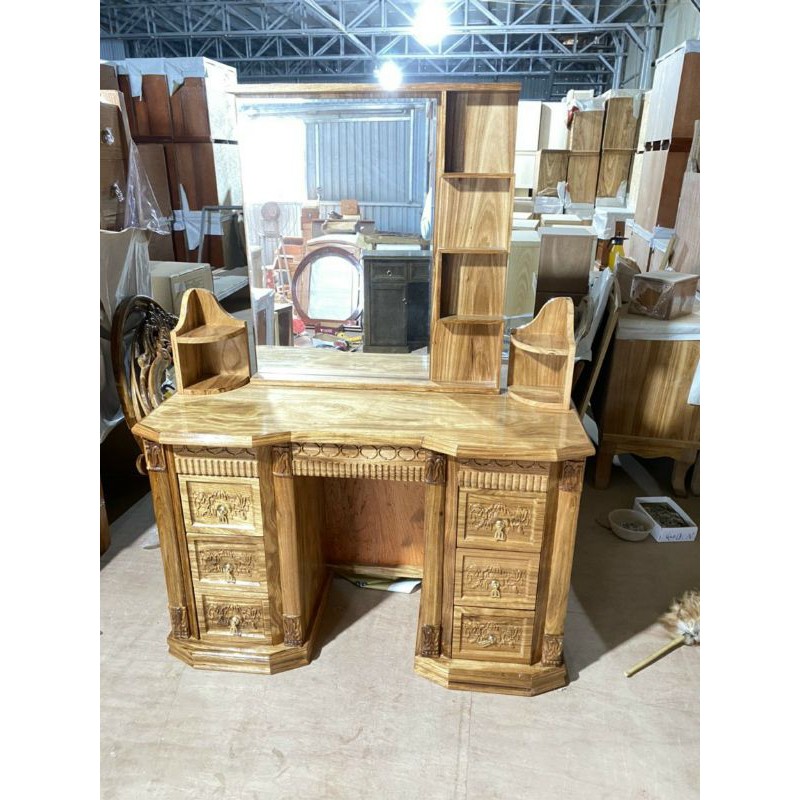 Bộ Bàn Trang Điểm Gỗ Hương Xám Phong Cách Hoàng Gia