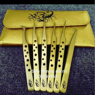 Bộ nhíp nối mi katun màu vàng- không bao gồm ví nhíp