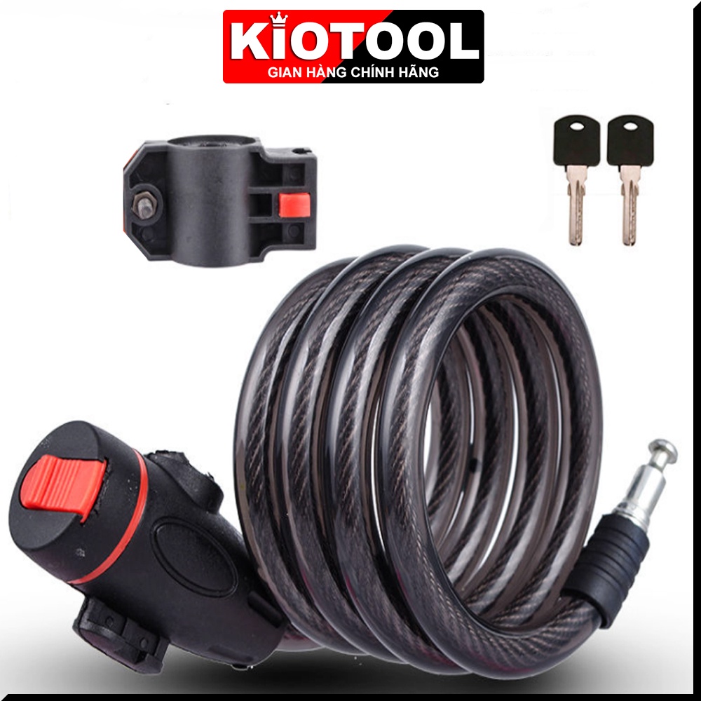 Khóa dây xe đạp Kiotool dây cáp chắc chắn an toàn