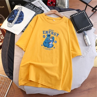 Đầm Thun Tay Ngắn Dáng Rộng In Họa Tiết Dễ Thương Basic Xẻ Tà Tinh Tế Chất Cotton Mềm Mát Hot Trend  TTDS0426