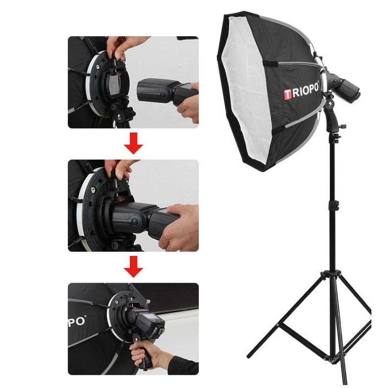 SOFTBOX BÁT GIÁC TRIOPO KS55 CHO ĐÈN FLASH SPEEDLITE