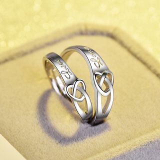 Nhẫn đôi, nhẫn cặp bạch kim đính đá Hàn Quốc