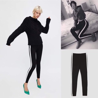 Legging Zara Phối Sọc Trắng Dư Xịn