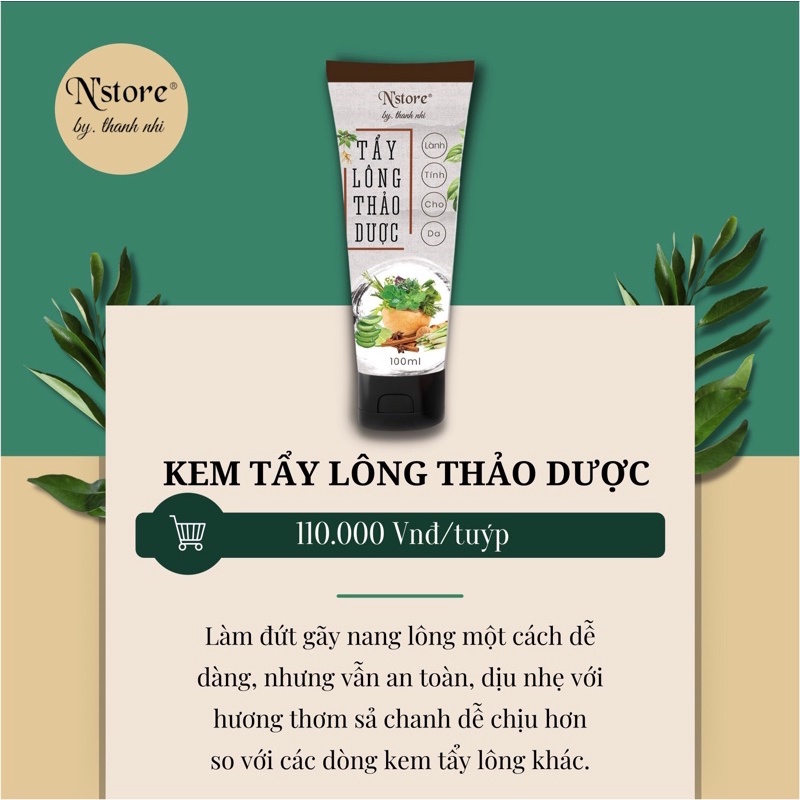 Kem tẩy lông thảo dược N'store 100ml