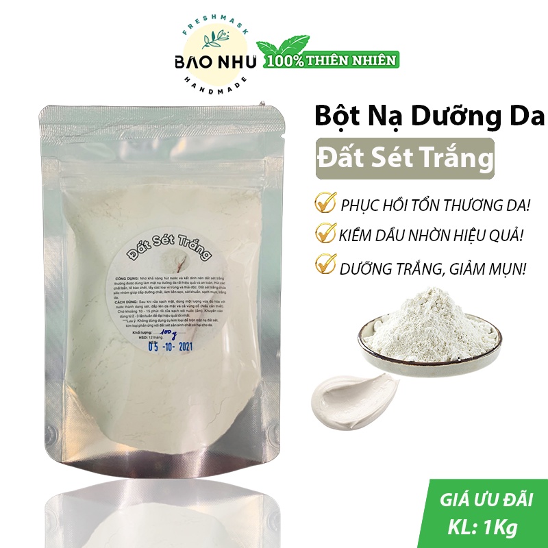 500Gr Bột Đất Sét Trắng WHITE CLAY Làm Đẹp