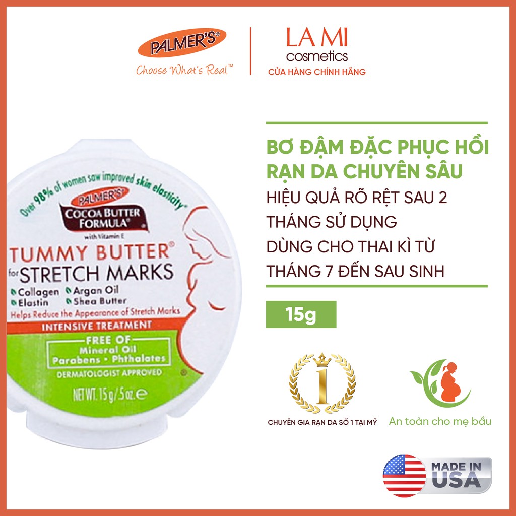 (Mini Size) Bơ đậm đặc tăng cường ngăn ngừa và hỗ trợ điều trị rạn da Palmers 15g cao cấp