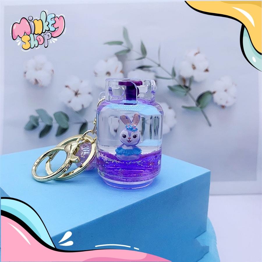 Móc Khóa Nước Dầu Màu Tím Dễ Thương Với Nhiều Mẫu Dễ Thương, Phụ Kiện Túi Xách Balo Cute 02MKN -Minkey