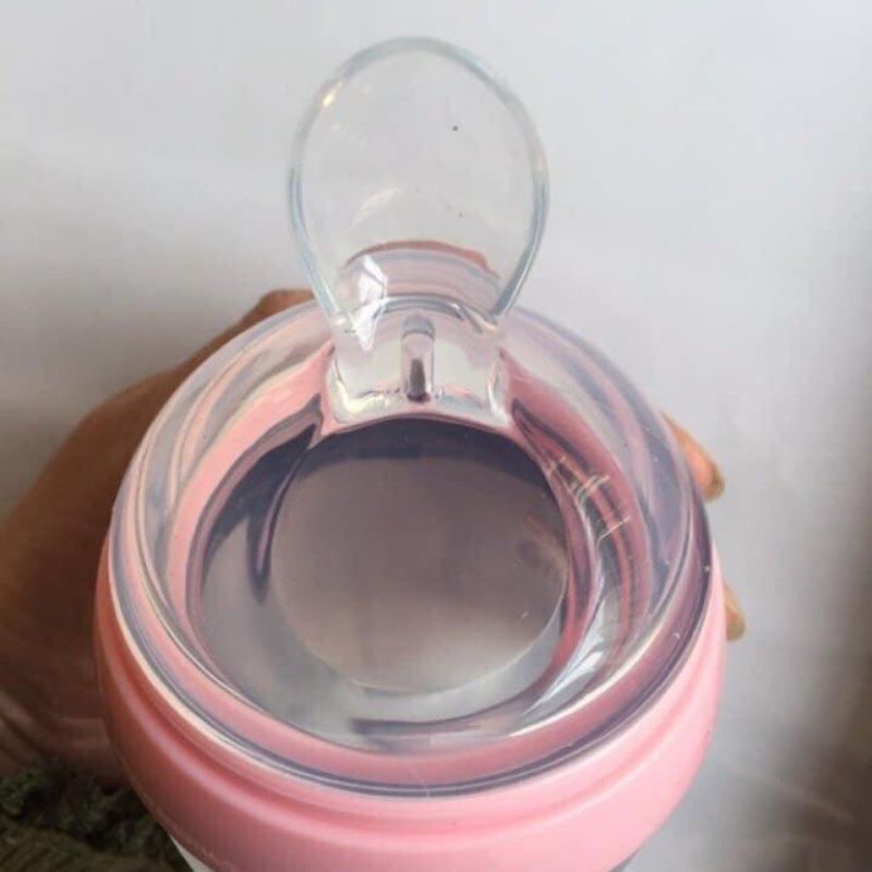 Núm thìa ăn dặm thây thế cho bình comotomo/kichilachi, chất liệu silicon mềm mại, an toàn và tiện lợi