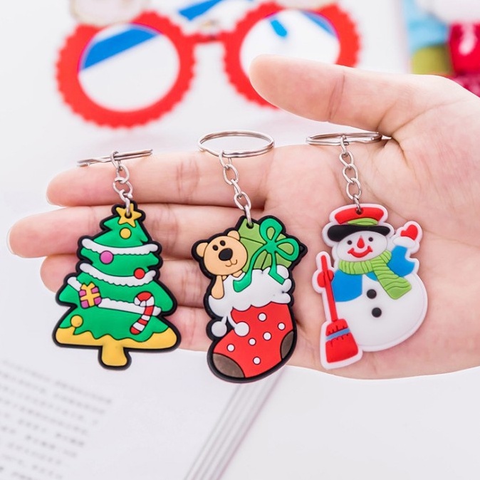 MÓC KHÓA NHỰA DẺO HÌNH SANTA, NGƯỜI TUYẾT CHỦ ĐỀ NOEL, GIÁNG SINH