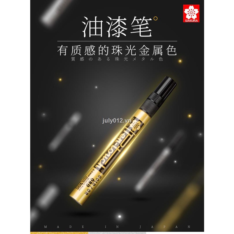 Bút Lông Kim Loại Màu Trắng / Vàng Đồng / Bạc Vẽ Tranh Sơn Dầu Thủ Công Chống Nước Không Dễ Phai Màu Hoa Anh Đào Nhật Bản