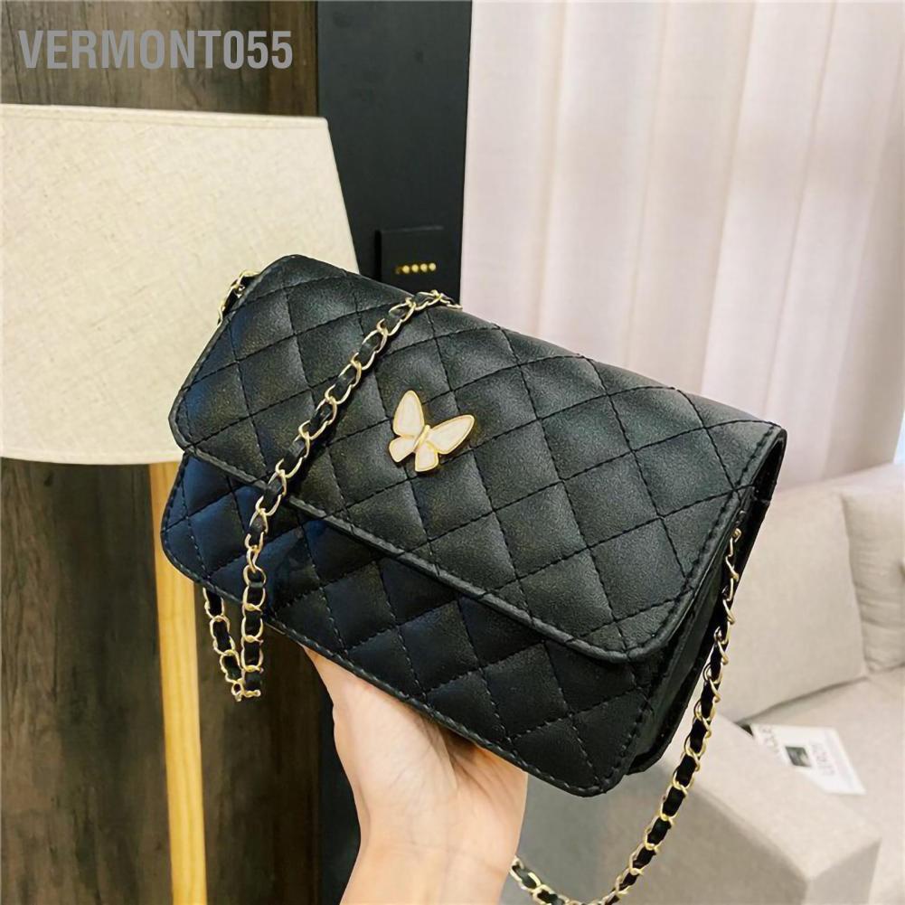 Vermont055 Túi dây chuyền Dung tích lớn Da PU Thời trang Kim cương Bướm nữ đeo vai Messenger
