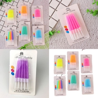 Vỉ 10 cây nến sinh nhật màu sắc, Nến xoắn, đèn cầy