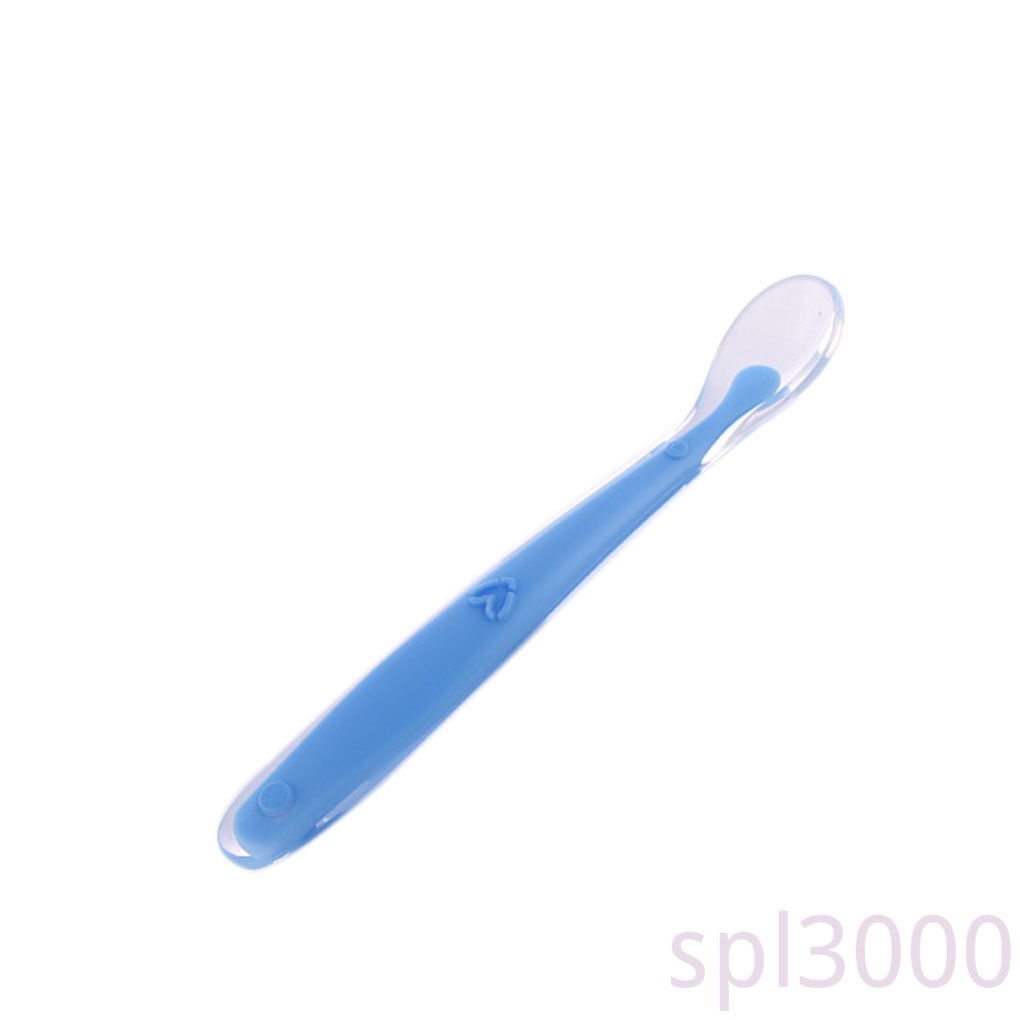 Muỗng Ăn Dặm Bằng Silicon Mềm Cảm Biến Nhiệt Màu Kẹo Cho Bé