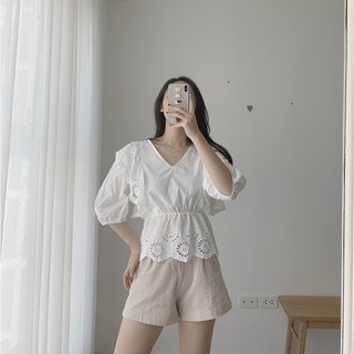 áo cổ V ren bèo SA372 1994closet