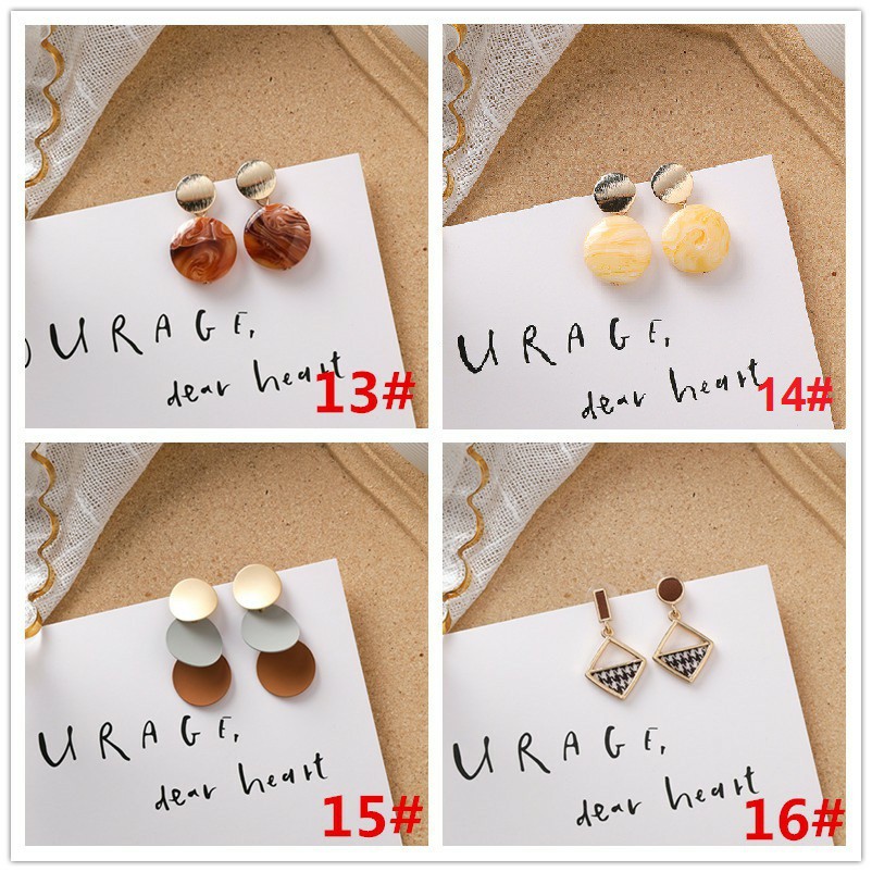 Bộ bông tai màu nâu cao cấp phong cách Hàn Quốc B