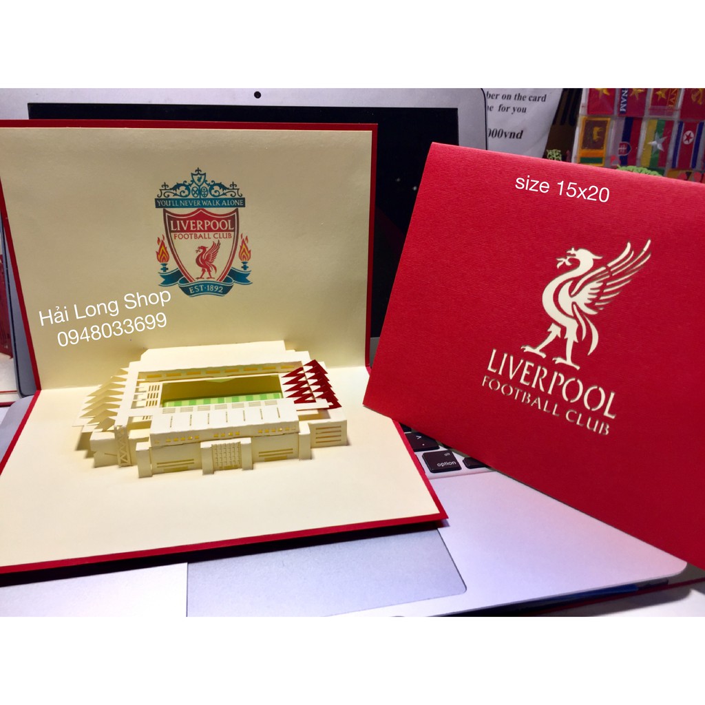 LiverPool  Stadium- Sân Bóng  - Thiệp 3D ( mở 90 độ )