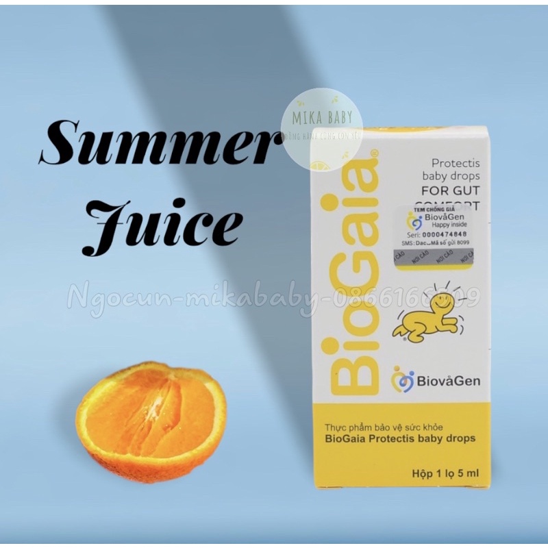 Tem chống hàng giả.Men BIOGAIA hàng nhập khẩu chính hãng, tem check mã vạch chống đầy hơi táo bón khóc dạ đề ở trẻ