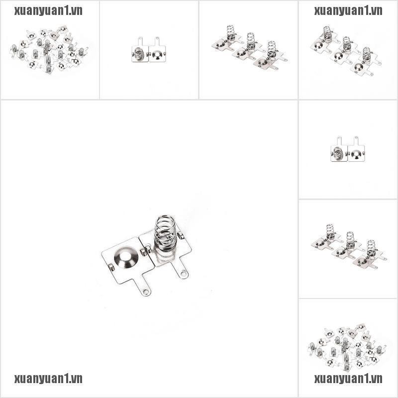 [XUANYUAN1] Set 10 Cặp Lò Xo Pin Kim Loại Bạc Cho AA AAA