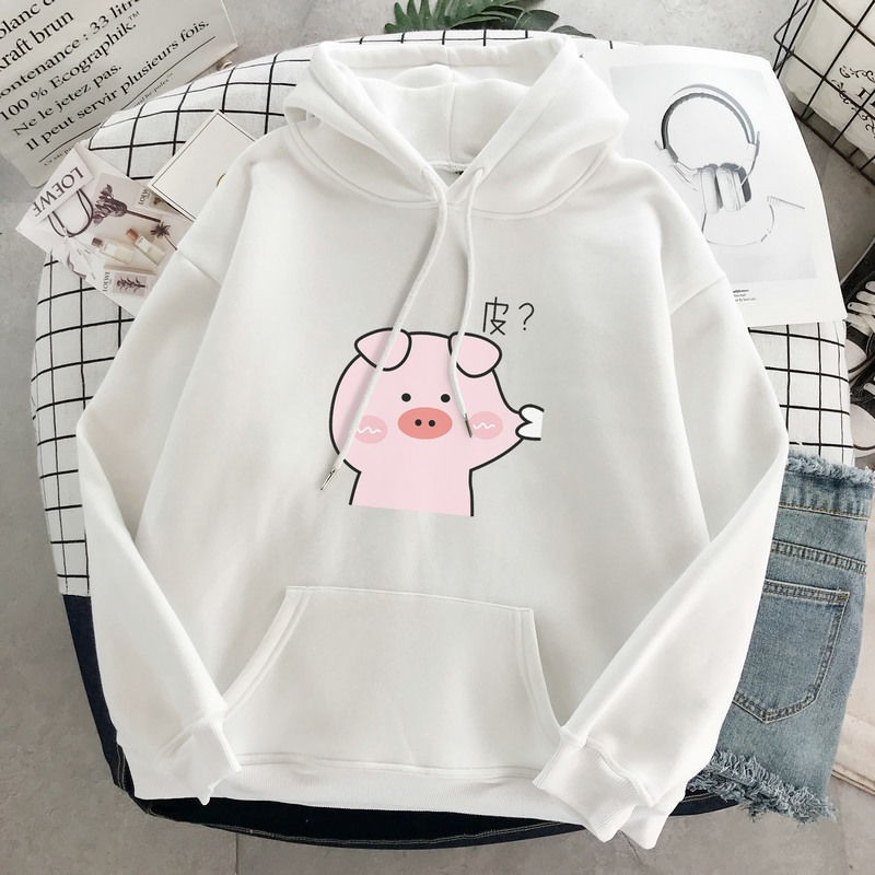 Áo hoodie nữ in hình lợn béo siêu cute nhiều màu sắc 45-65kg