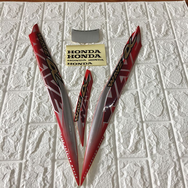 Tem 3 lớp dán xe wave alpha đời 2014 - màu Đỏ - G802 (8165)