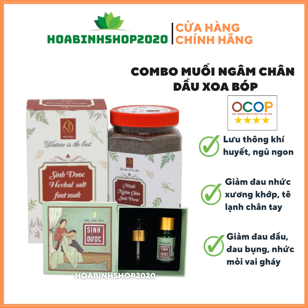 [CHÍNH HÃNG] COMBO Muối ngâm chân  - Dầu xoa bóp Sinh Dược