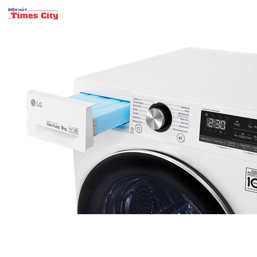 Máy sấy bơm nhiệt LG DVHP09W 9kg màu trắng