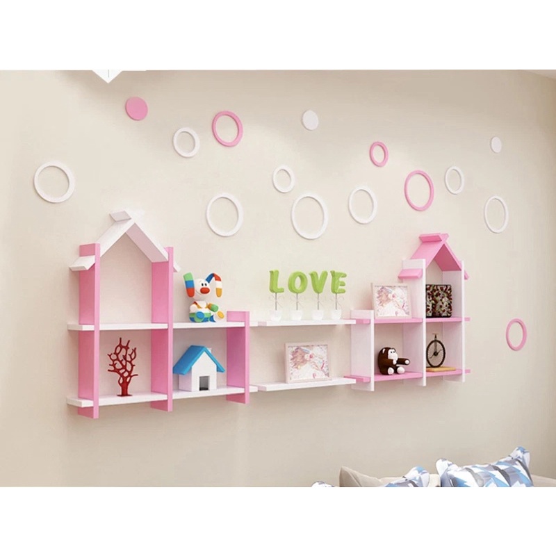 Kệ gỗ treo tường ngôi nhà. cao 70cm rộng 60cm sâu 12cm. Tặng đinh nở đóng