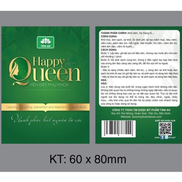 Kén Đặt Phụ Khoa Tâm An Khang 6in1 Tiêu viêm se khít khử mùi tái tạo niêm mạc