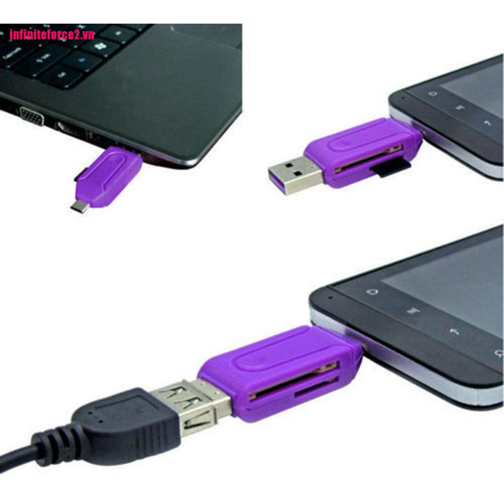 Set 2 Đầu Đọc Thẻ Nhớ Micro Usb Otg Tf / Sd Cho Điện Thoại