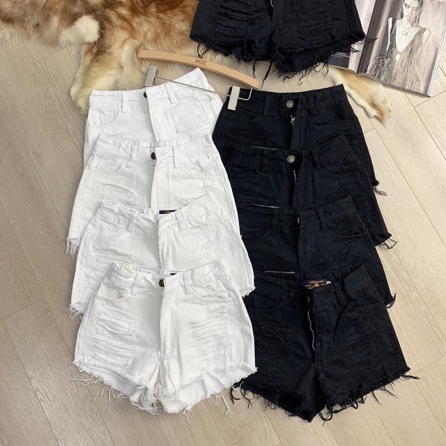 Quần short jean Nữ phối cắt rách cá tính phong cách trẻ trung nữ tính D&amp;Y SN03