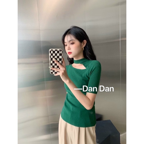 ÁO LEN TĂM CỔ KHOÉT CÁCH ĐIỆU PHONG CÁCH HÀN QUỐC MS16919