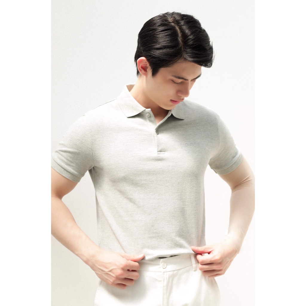 A/G Áo Polo Nam Cổ Bẻ Xám Đậm Và Xám Nhạt Phom SLimfit, Chất Liệu Cotton Thoáng Mát Không Nhăn