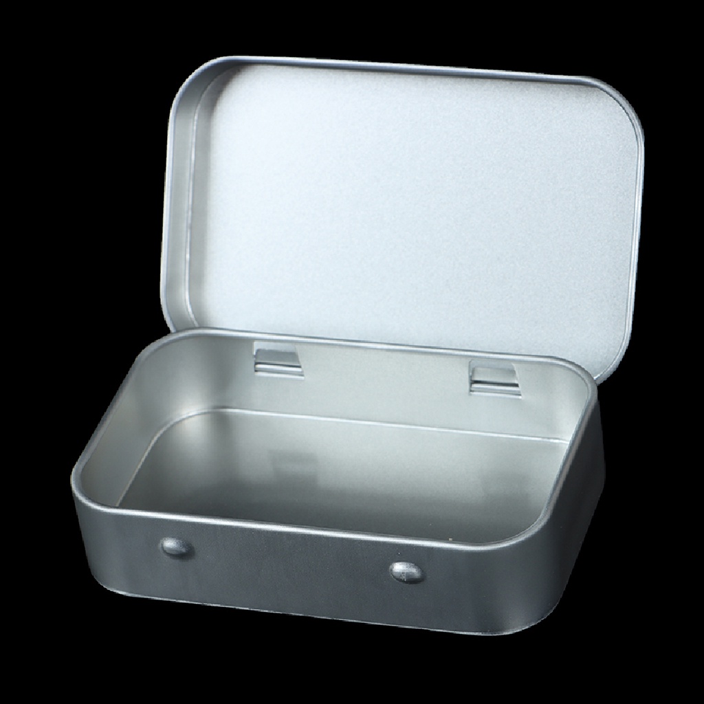 1 Hộp Thiếc Rỗng Nhỏ Màu Bạc Đựng Đồ Tiện Dụng