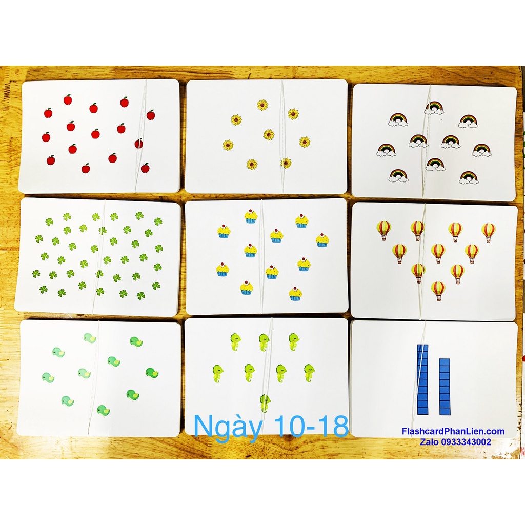Flashcard thẻ dotcard SHICHIDA chuẩn 63 ngày - 663 thẻ